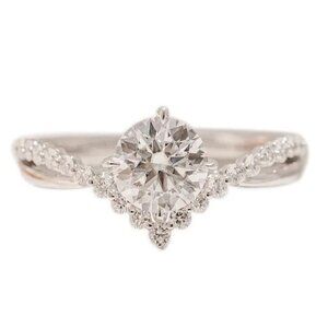 High Quality Moissanite Twisted Band Engagement Ring – Size 8, Sterling Silver